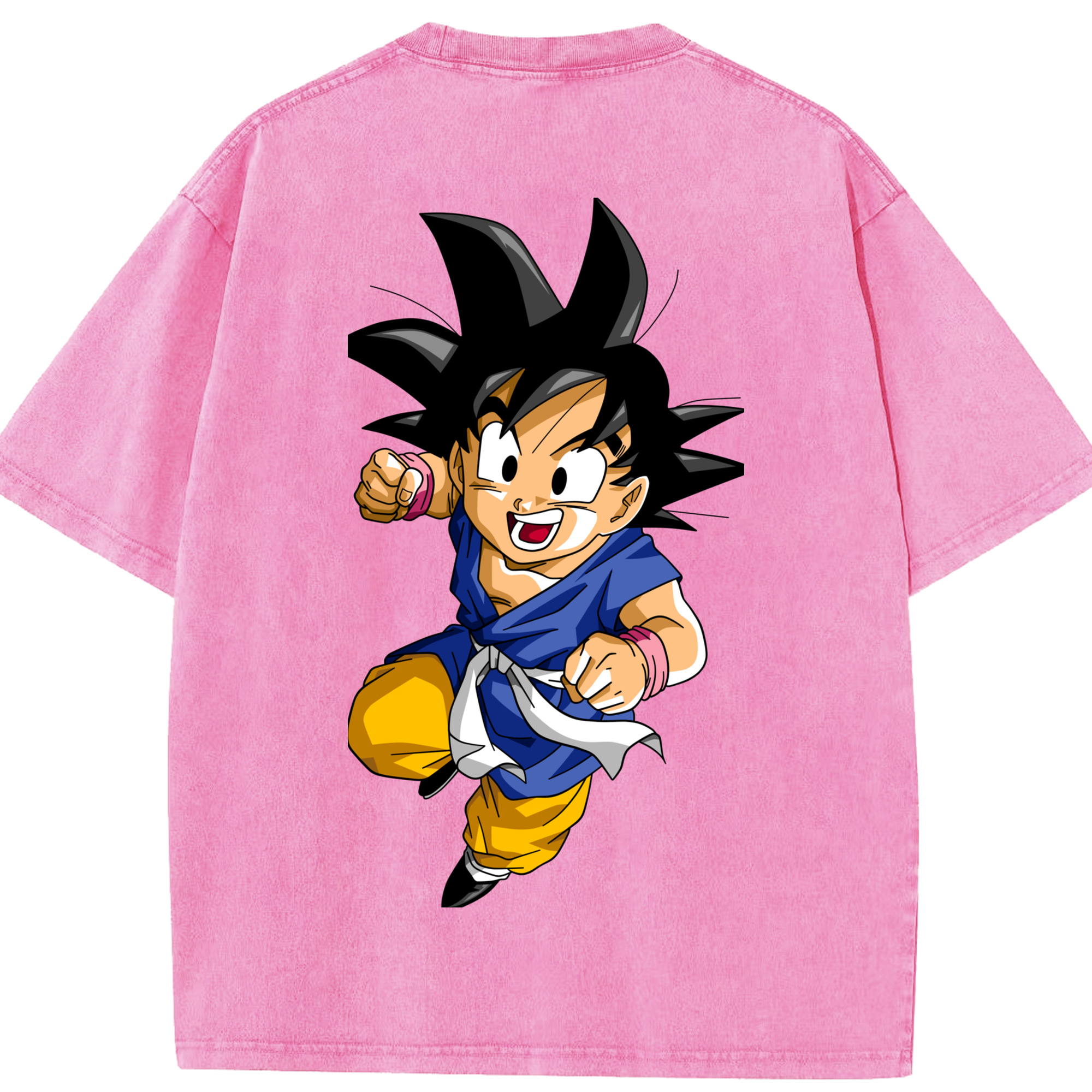 （画像用） ドラゴンボール 孫悟天 そん ごてん DRAGON BALL Son Goten 綿100% ヴィンテージ風 半袖Tシャツ（背面プリント）